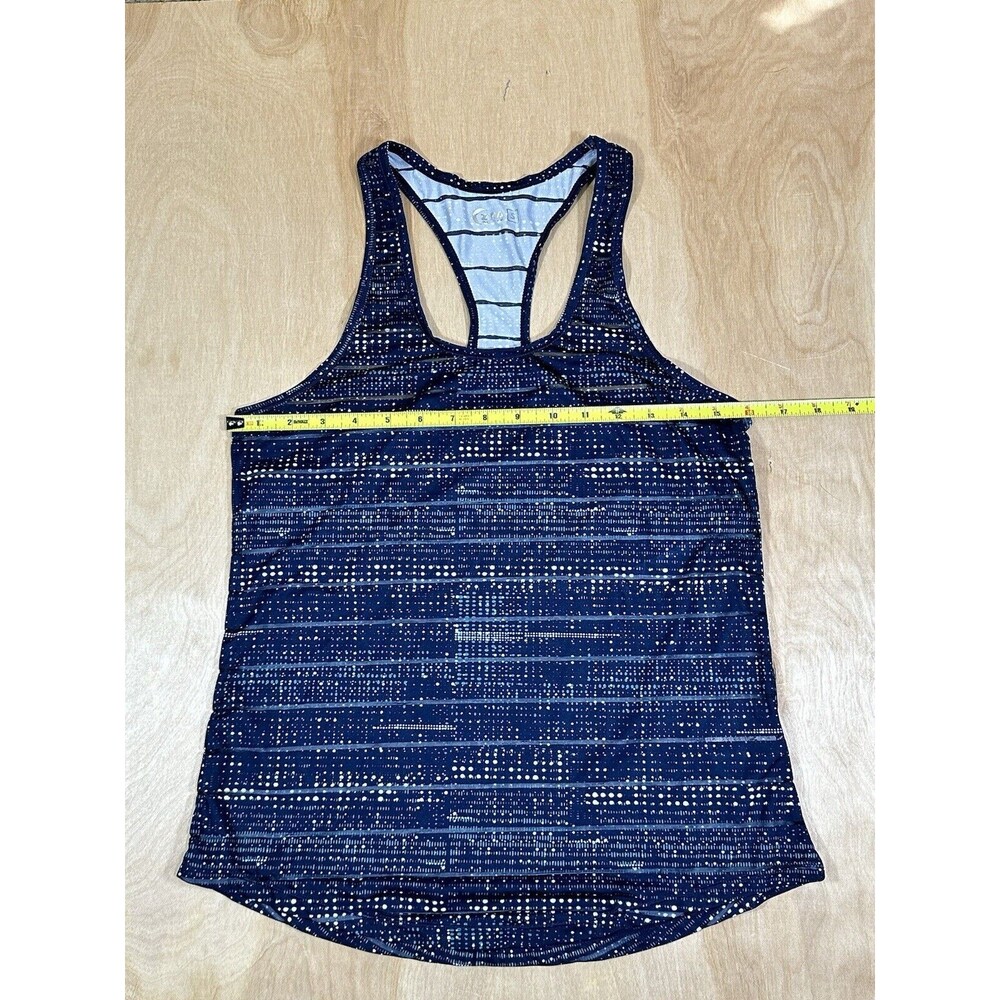 Zyia Active Navy Blue With Teal And White Spots Tank Size Small Shear Stripes - Picture 5 of 11